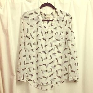 Feathers blouse black and white S